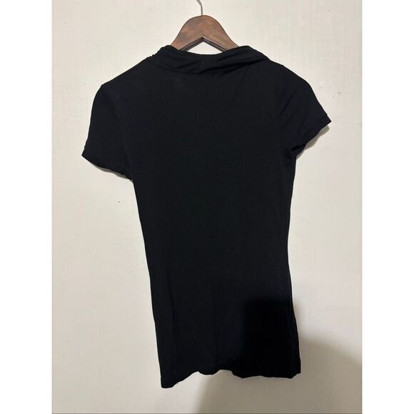 BCBG Maxazria Women's Size Small Black Scoop Neck Short Sleeve Blouse Top - Picture 5 of 5